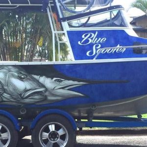 Boat Wrap Blue Snapper Design