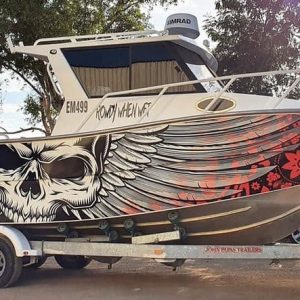 Skull Flower boat wrap