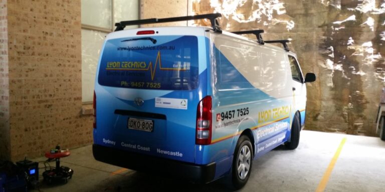 Toyota HiAce Van with partial wrap for Electrical company